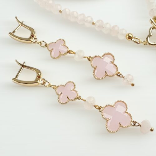 Серьги с розовым кварцем "Беатриче"