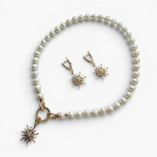 Комплект колье и серьги с солнцем